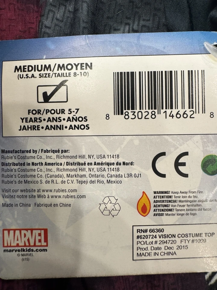 Vision Shirt Mask Captain America Civil War Fancy Dress Halloween Child Costume - Imagem 3 de 3