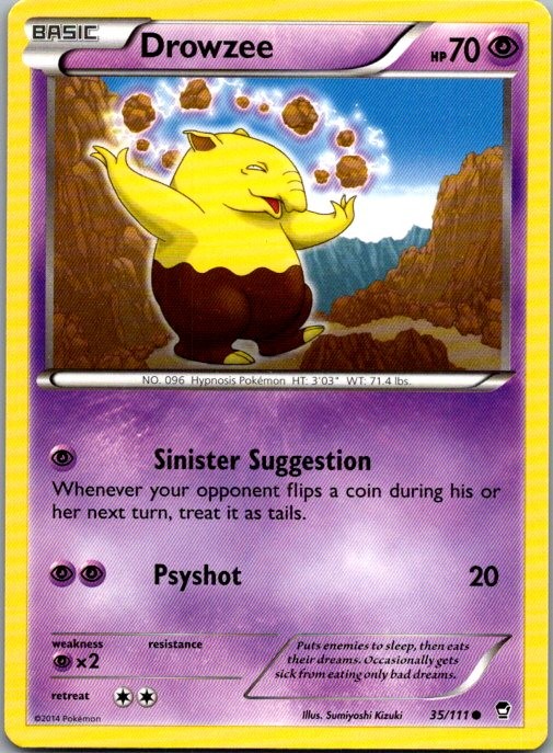 Drowzee 35/111 Common Furious Fists Pokemon Lightly Played