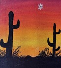 Western Saguaro  Cactus acrylic Paintin original artist Made 8x10 “Saying Hello” — photo 3