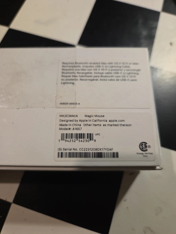 Apple Magic Mouse ~ V2 A1657 - Wireless Bluetooth/N Box - Wiederaufladbar - WEISS - Bild 2 von 4