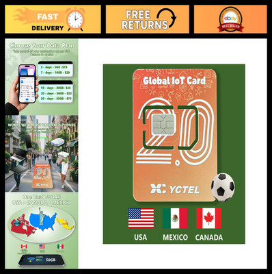10-Day 20GB 4G LTE/5G SIM Card for USA, Canada, Mexico - Travel Data Only, Hotsp