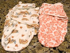 Pair of Organic Baby Swaddle Sleep Sacks - Newborn