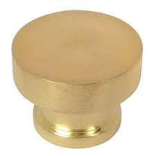 10 Pack - Cosmas 704Bb Brushed Brass Round Contemporary Cabinet Hardwa