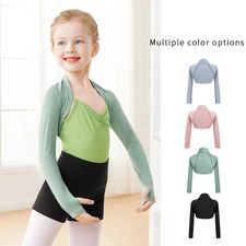 Kids Long Sleeve Dance Shawl Tops Open Front Athletic Bolero Cardigan