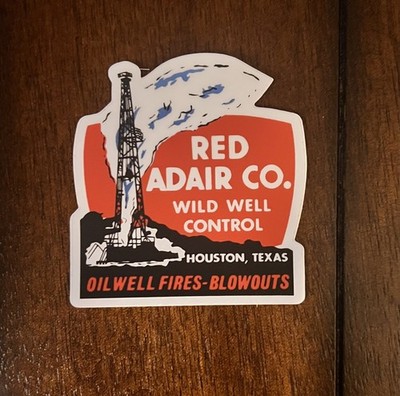Red Adair Oil Well Blowouts Firefighting Hard Hat Sticker - 2.95  x 3  