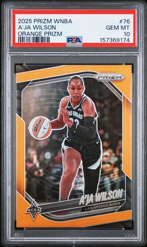 2025 Prizm WNBA A’Ja Wilson Orange Prizm #d 25/99 - PSA 10 POP 1 - AJA ACES MVP!