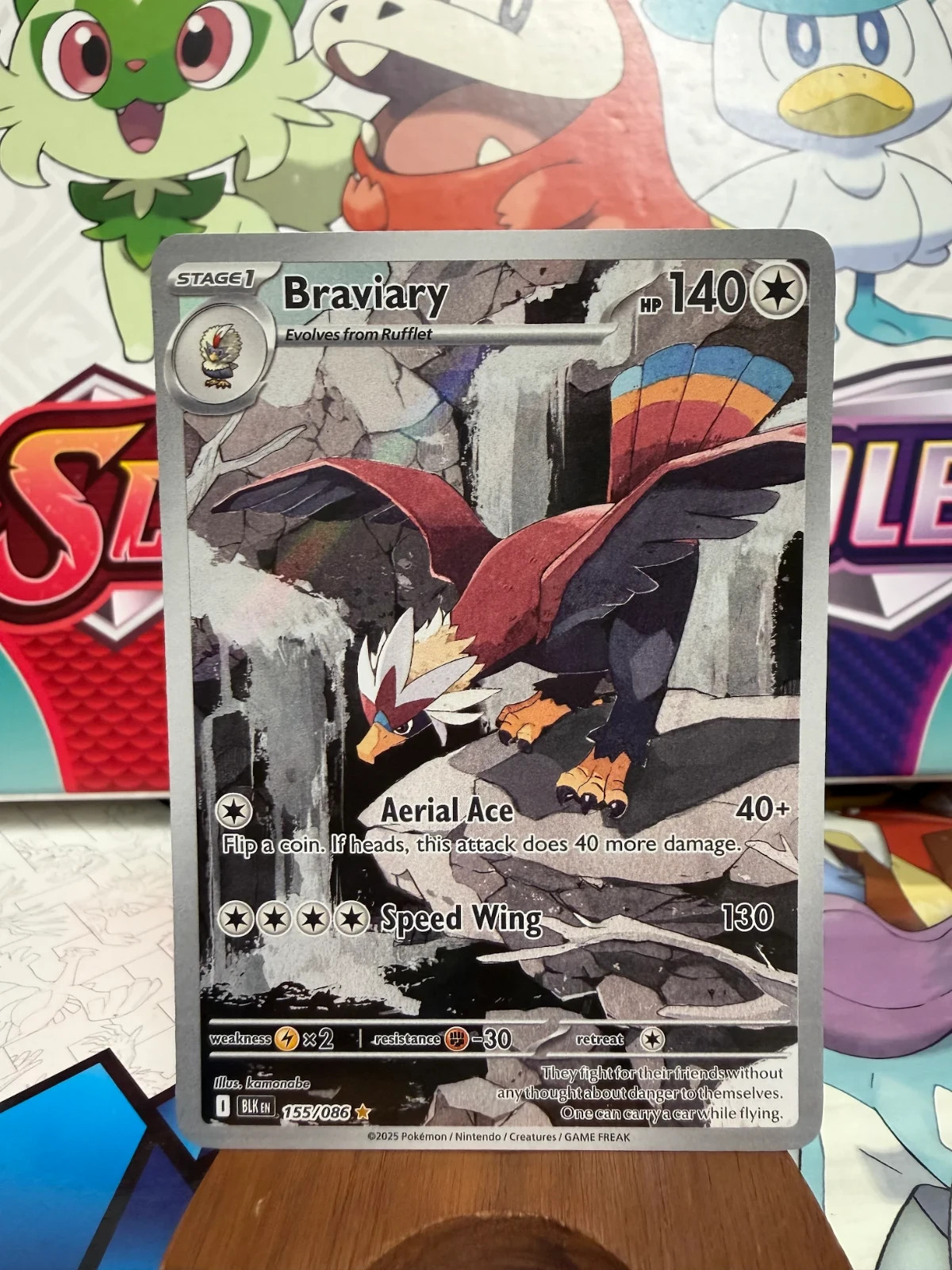 Braviary 155/086 Illustration Rare - Black Bolt English - Pokemon - SHIPS FAST