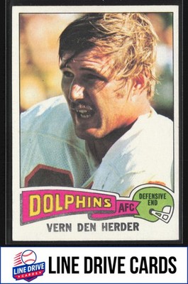 1975 Topps #404 Vern Den Herder Miami Dolphins VG