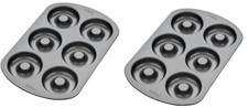 2 Donut Doughnut or Bagel Pans 6-Cavity Wilton 2105-0565 Non-Stick Baking