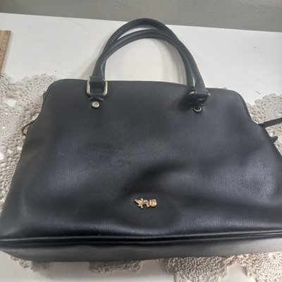 Matthew + Julian Satchel Bag Triple Entry INNER POCKETS OUTER ZIP LINED Navy 