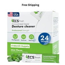 TCS Fresh Denture Cleaner  Professional Strength Concentrated Cleanser Mint Powd