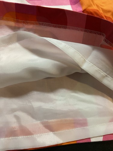 Eliza J NY Shift Dress 12 Sleeveless Pink Orange Geo Cotton Button Lined Knee - Picture 6 of 6