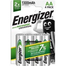 Energizer Recharge Universal - Rechargeable AA (4 Pack), Multicolour  13.71 per battery