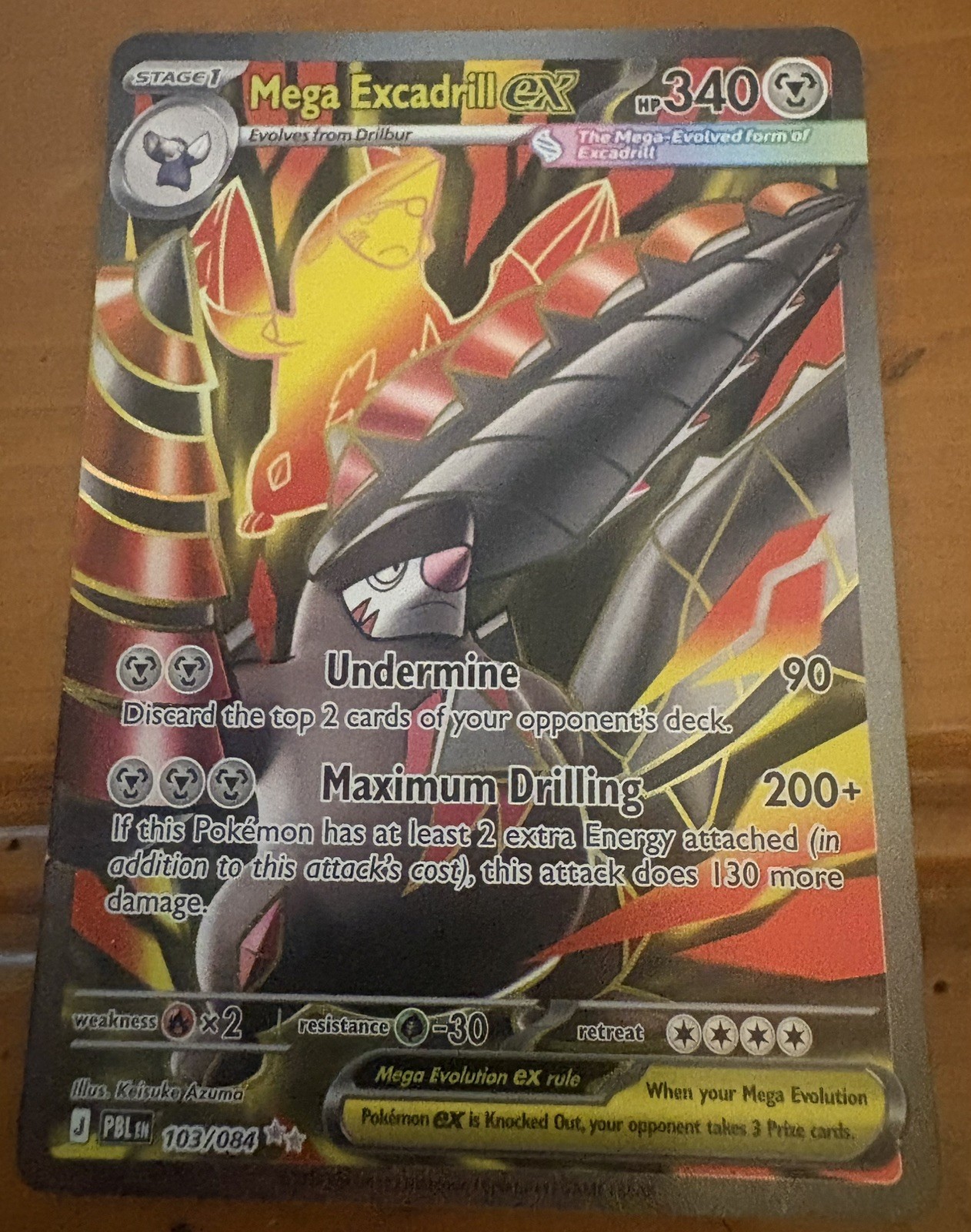 Mega Excadrill Ex 103/84 Ultra Rare Holo Card - Pokemon Pitch Black Near Mint