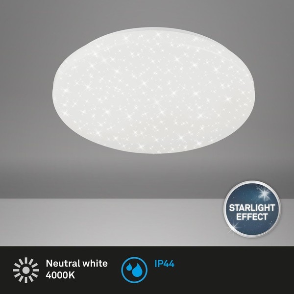 Led Deckenleuchte Badlampe Rund Sternenhimmel IP44 18W Ø38,5 Metall Weiß-image