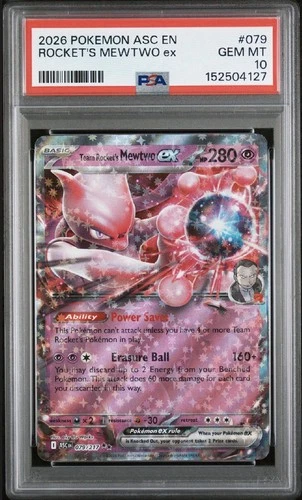 2026 POKEMON ASC EN-ASCENDED HEROES #079 TEAM ROCKET'S MEWTWO EX PSA 10