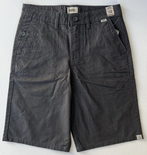 NWT Vans Off The Wall Chino Shorts Boys Size 12 Gray Pockets Ripstop Skate NEW