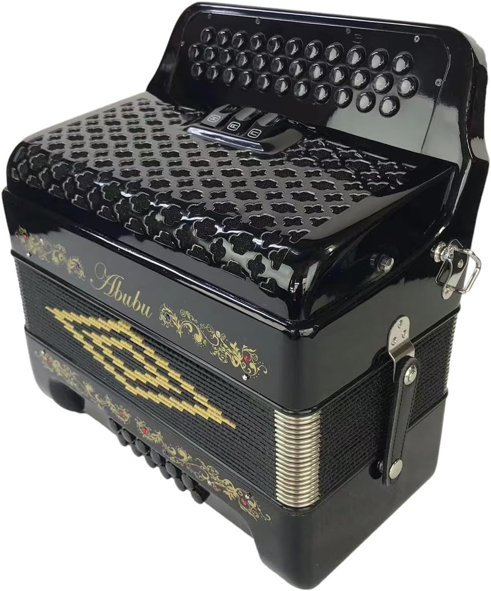 34-Key Black Accordion 3412 GCF - Perfect for Musicians and