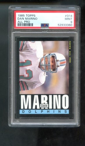 1985 Topps #314 Dan Marino PSA 9 Graded Football Card NFL MINT Miami Dolphins