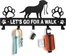 Iron Dog Leash Holder for Wall with 5-Hooks, Doorway Dog Hooks, Dog Accessory Ho