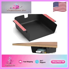 Black Matte Under Desk Organizer - Drawer Shelf for Office Accessories & Cables