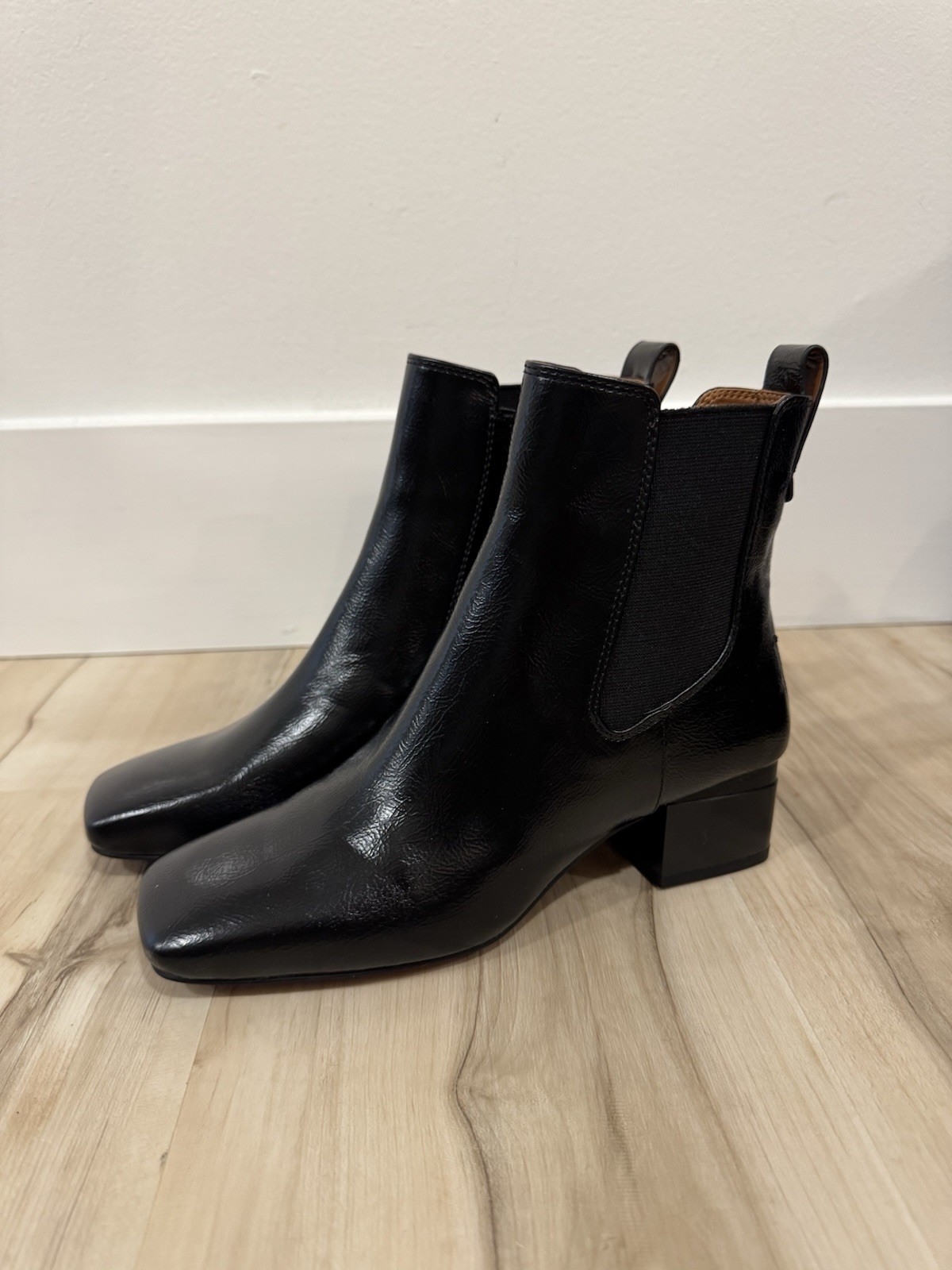 Franco Sarto Women's Black Waxton Leather Booties Size 5 New Without Tags