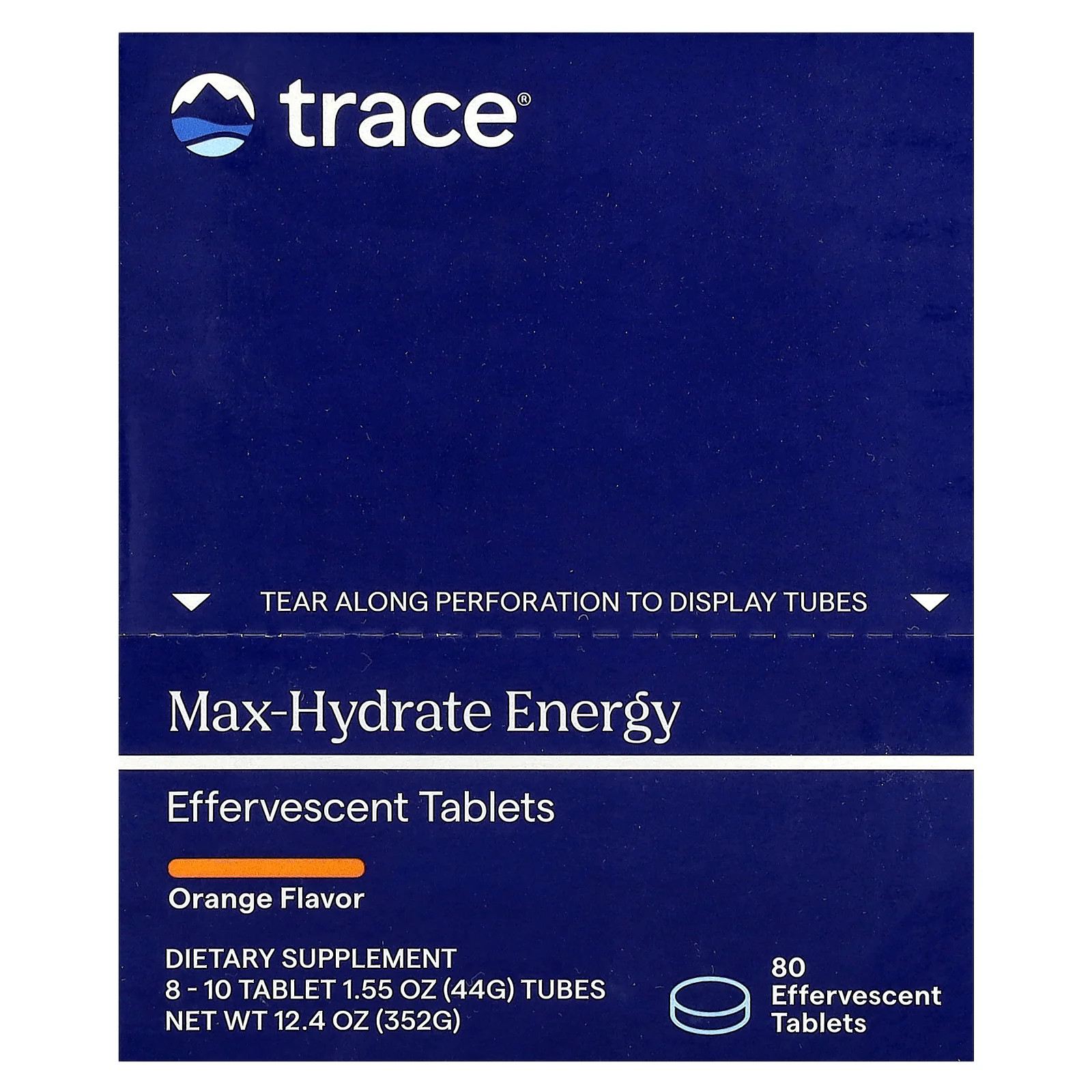 Шипучие таблетки Max-Hydrate Energy оранжевые 8-10 таблеток по 155 унции 44 г 10890₽