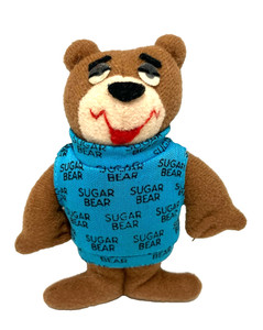Vintage Sugar Bear 4.5" Mini Plush Figurine Doll Post Golden Crisp Cereal 80's