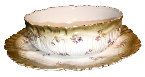ELITE LIMOGES FRANKREICH PUDDINGSCHALE UND UNTERTELLER