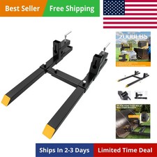 43" 2000lbs Clamp on Heavy Duty Tractor Forks with Adjustable Stabilizer Bar ...