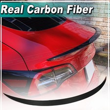 Fit For Tesla Model 3 2017-2024 REAL Carbon Fiber Rear Trunk Spoiler Wing Lip