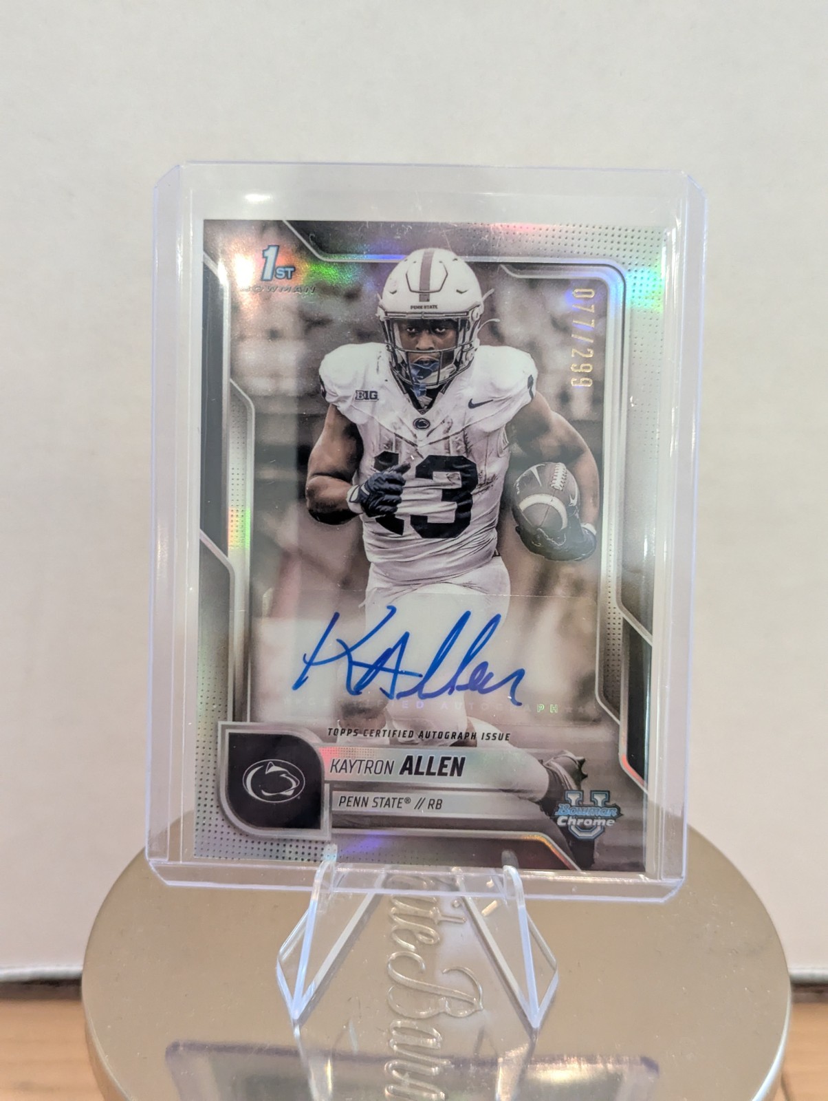 2025 Bowman Chrome U Kaytron Allen 1st AUTO refractor /299 PSU Nittany Lions
