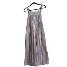 Blush Multicolor Striped 100 Cotton Overall Jump Suit with Adjustable Tie
