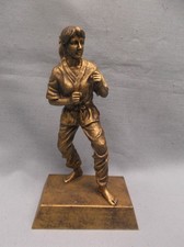 female karate resin statue trophy award personalized