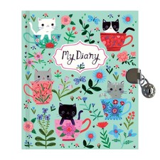 Mudpuppy Teacup Kittens Locked Diary for Kids – Includes a Lock and 2 Keys, Meas
