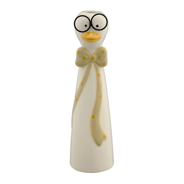 Vase FüR Blumen Blumenvase Dekovase Wasserdicht Keramik Entengesicht Weiß H 20Cm-image