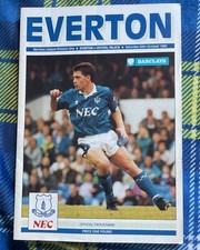 Everton V Crystal Palace Programme 20/10/1990 League Division One