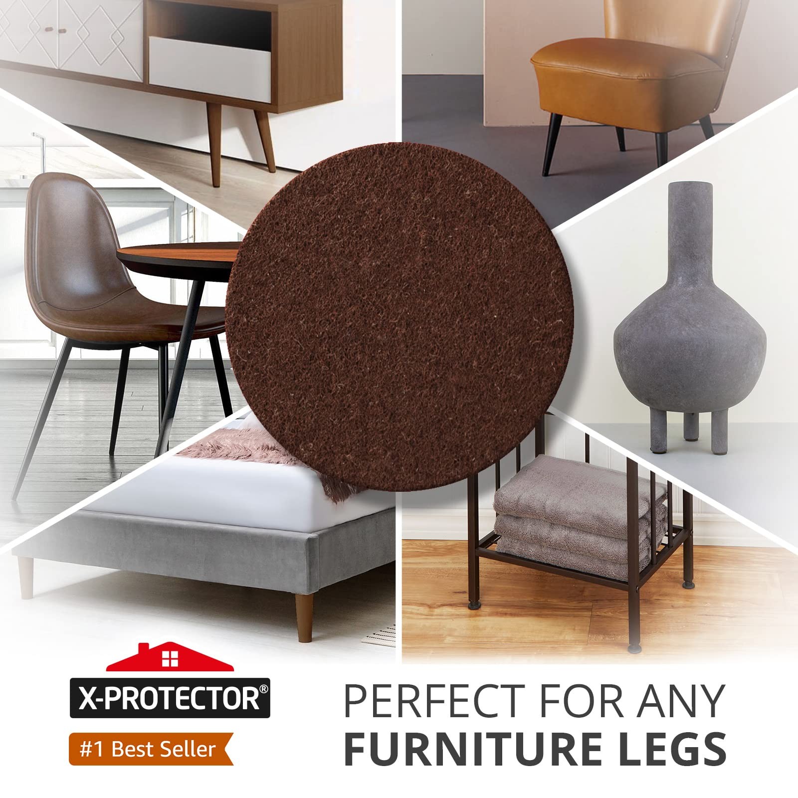 Felt Furniture Pads - 24 Pcs 2" Round - Chair & Floor Protectors - For Hardwood