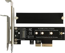 M.2 NVME to PCIe 3.0/4.0 x4 Adapter, NVME/AHCI SSD Expansion Black-X4