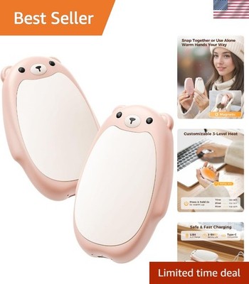 Hand Warmers Rechargeable, 2-in-1 Magnetic Bear Electric | Cute Bear; Snap To...