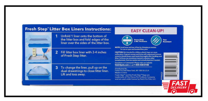 Large Fresh Step Drawstring Cat Litter Box Liners | Fresh Scent | 30 x 17