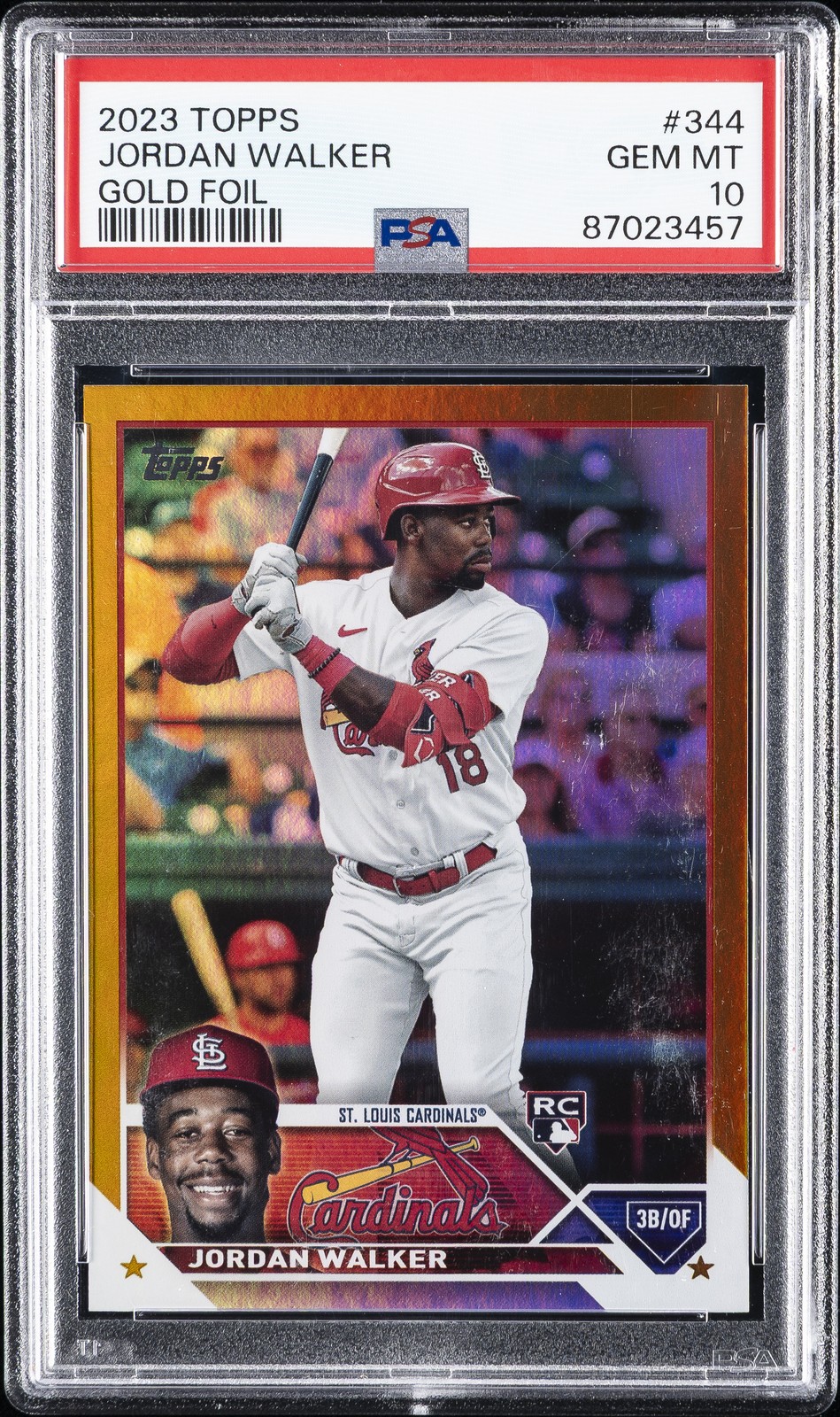 2023 TOPPS GOLD FOIL #344 JORDAN WALKER ROOKIE RC PSA 10