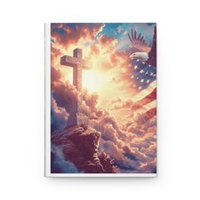 Christian Cross and Bald Eagle Journal  Hardcover Matte