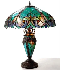 Chloe Lighting Liaison Tiffany-Style 3 Light Victorian Double Lit Table Lamp
