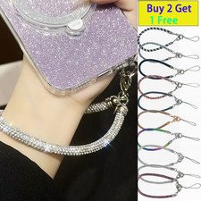 Bling Sparkle Cell Phone Charms Strap Lanyard Case Wristlet Keychain for Women