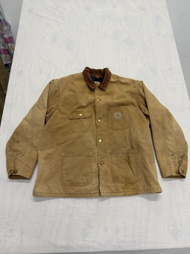 Vintage Carhartt Blanket Lined Chore Coat Tan