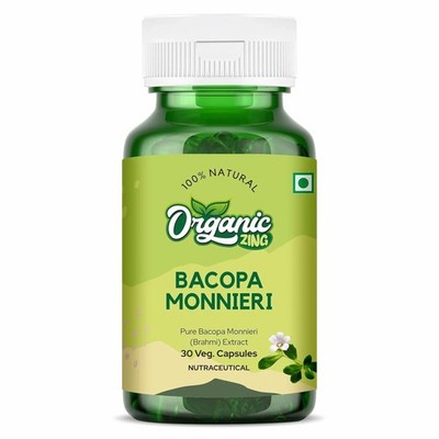 Bio Zing Bacopa Monnieri Extrakt 2000mg, 30 pflanzliche Kapseln, Brahmi Herbal