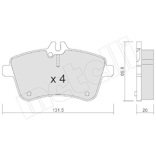 Plaquette de frein Metelli 22-0647-0 anti-poussière Mercedes Benz