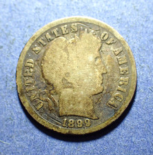 1899 Barber Dime  Good+ details
