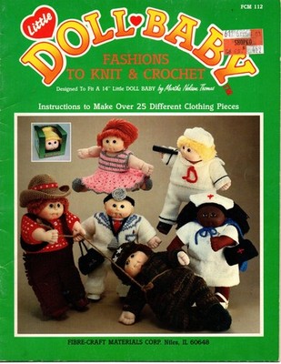 Vtg Little Doll Baby Fashions to Knit & Crochet Pattern Booklet